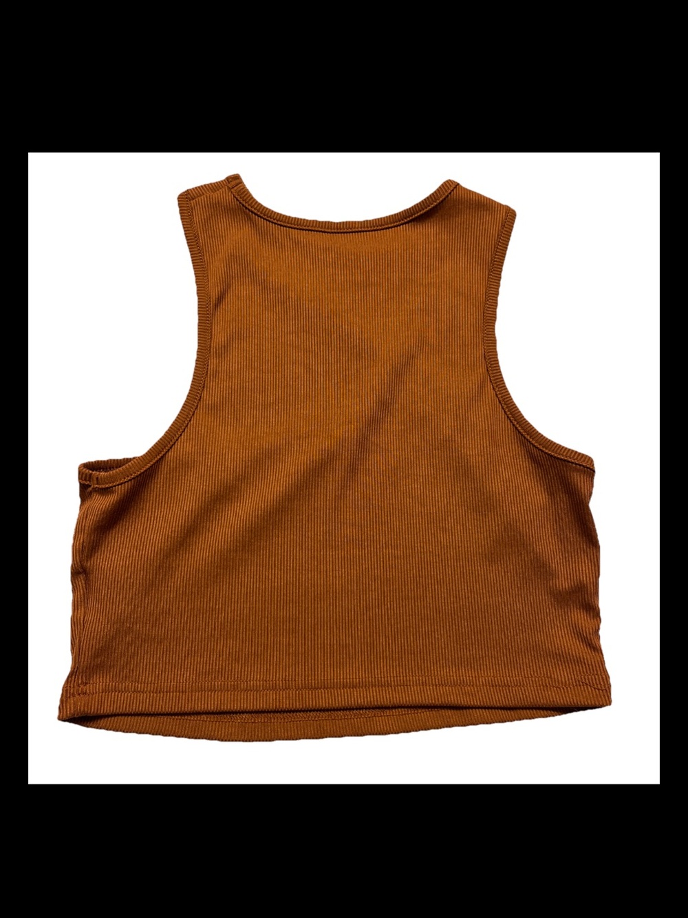 SHEIN Crop Tank Top Brown Sz Medium Women Cut Out Back Asymmetrical